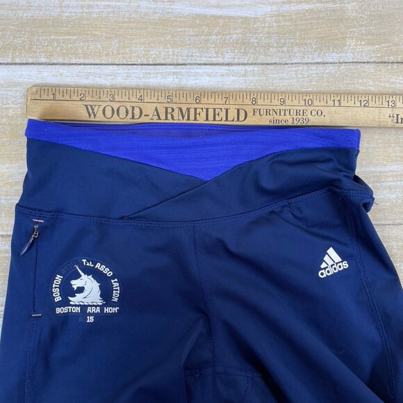 Women's Adidas 2015 Boston Marathon Blue Leggings Size X-Small - Picture 10 of 15